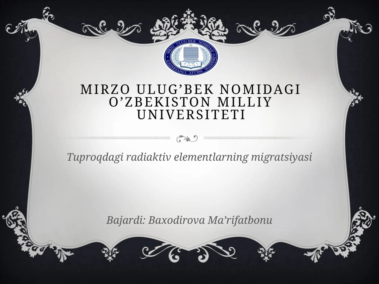 Tuproqdagi radiaktiv elementlarning migratsiyasi