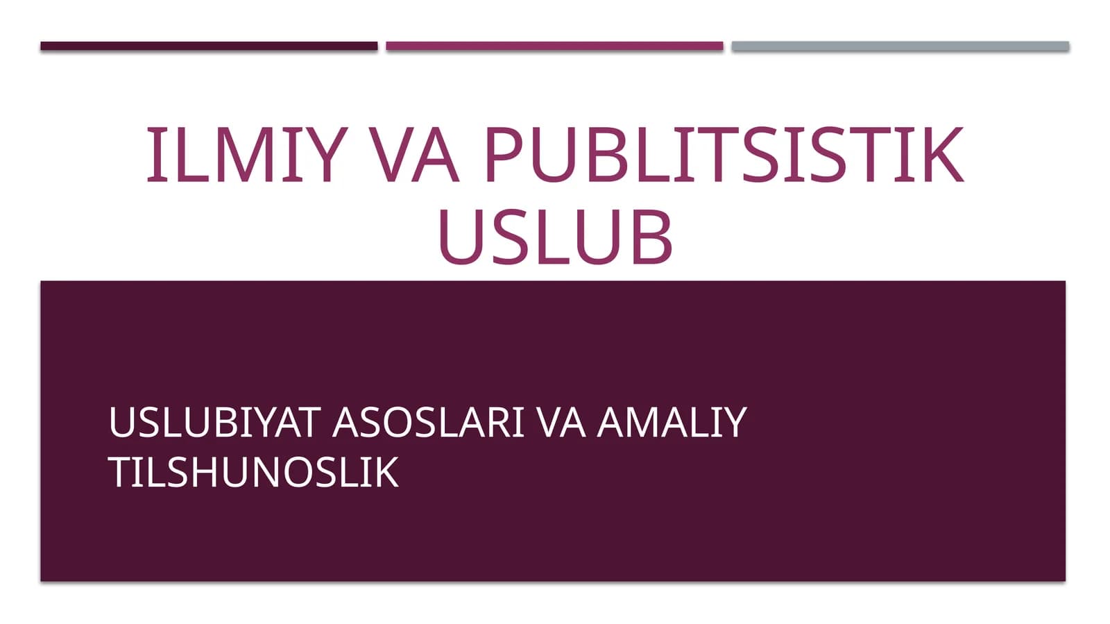 Ilmiy va publitsistik uslub
