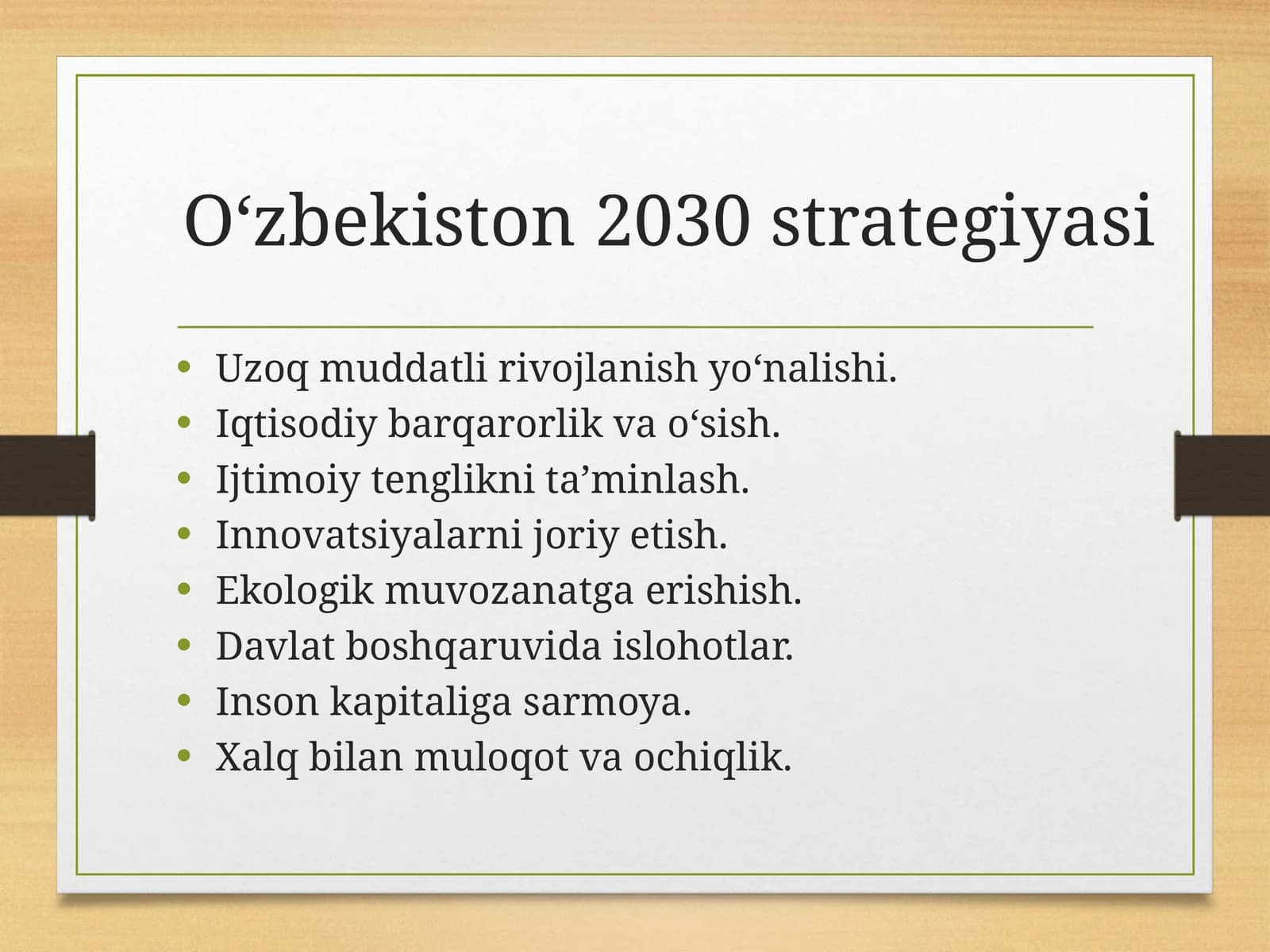 O‘zbekiston 2030 strategiyasi