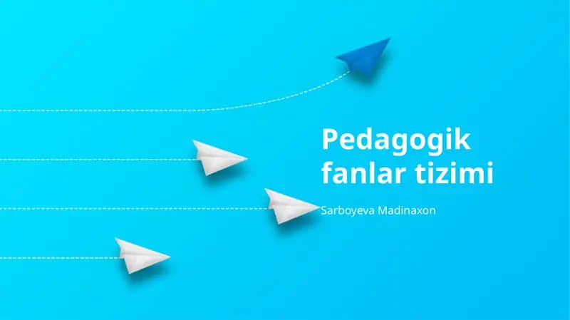 Pedagogik Fanlar Tizimi