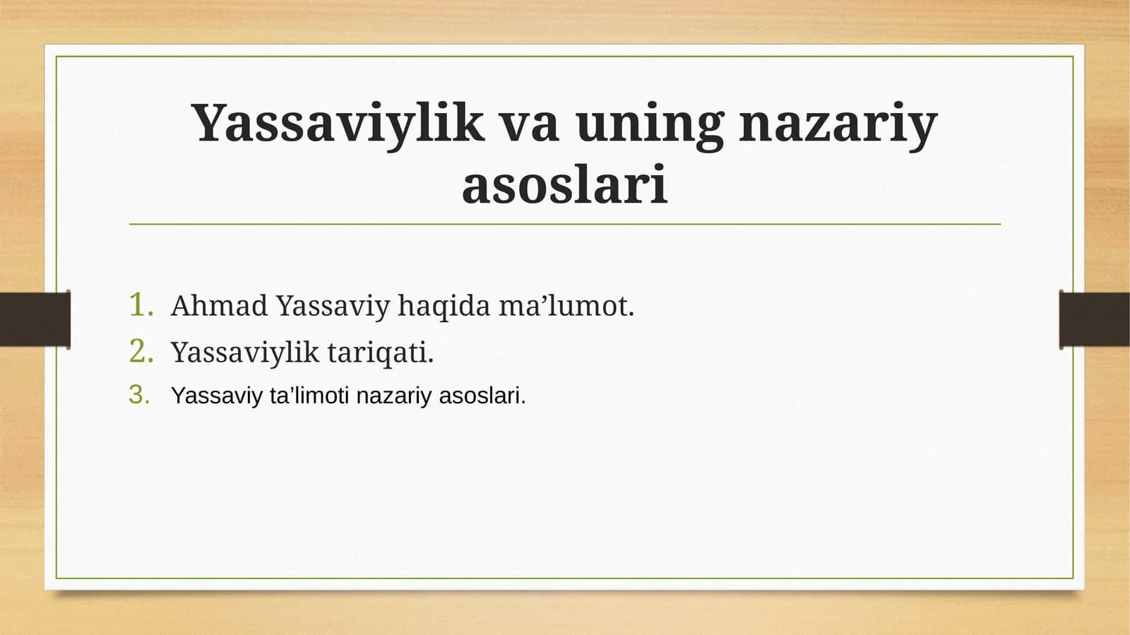 Yassaviylik va uning nazariy asoslari