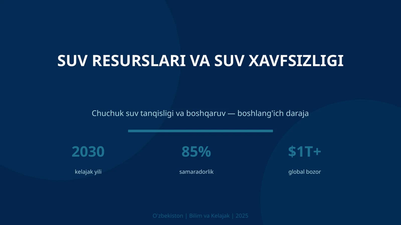 SUV RESURSLARI VA SUV XAVFSIZLIGI