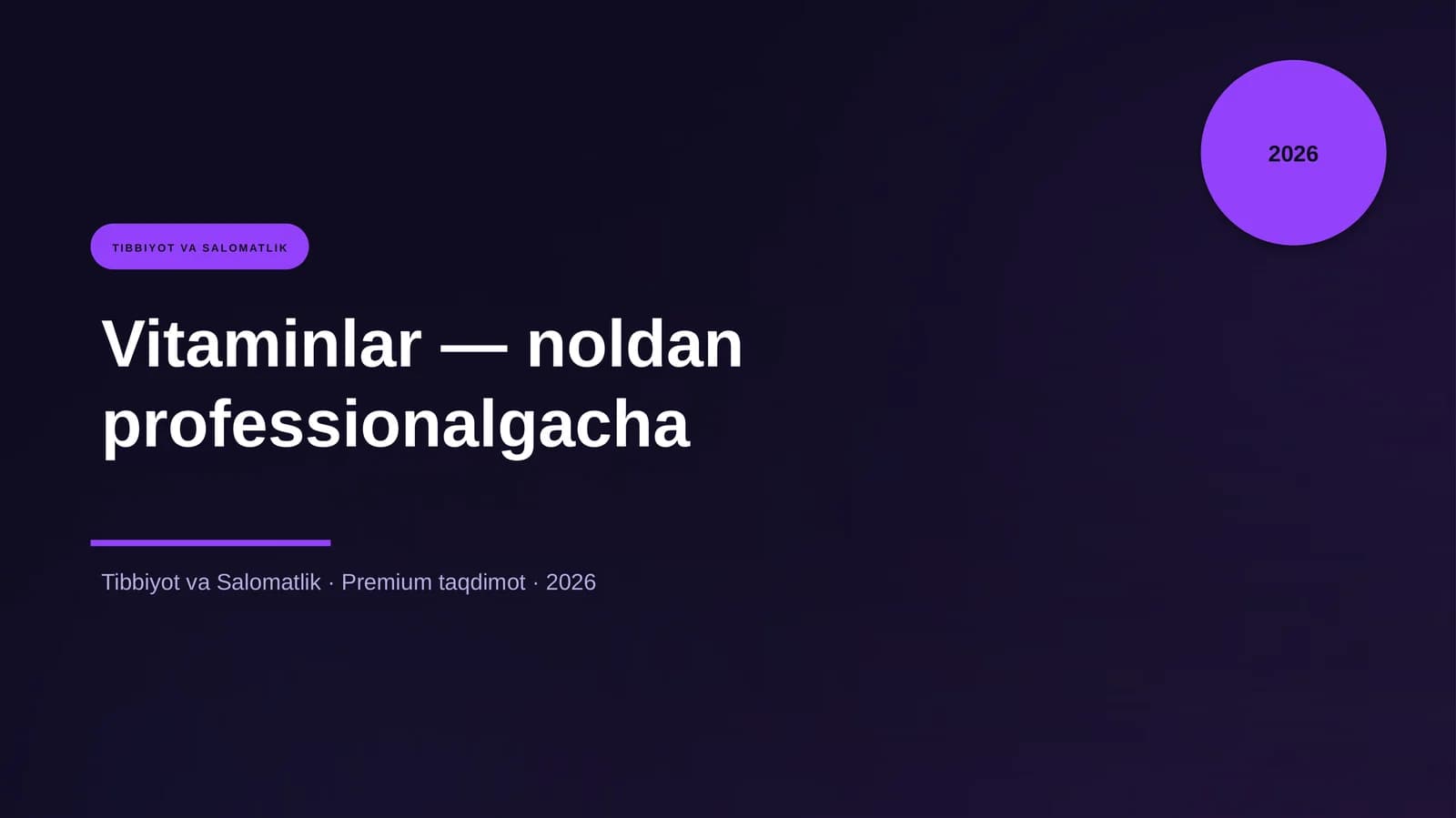 Vitaminlar — noldan professionalgacha