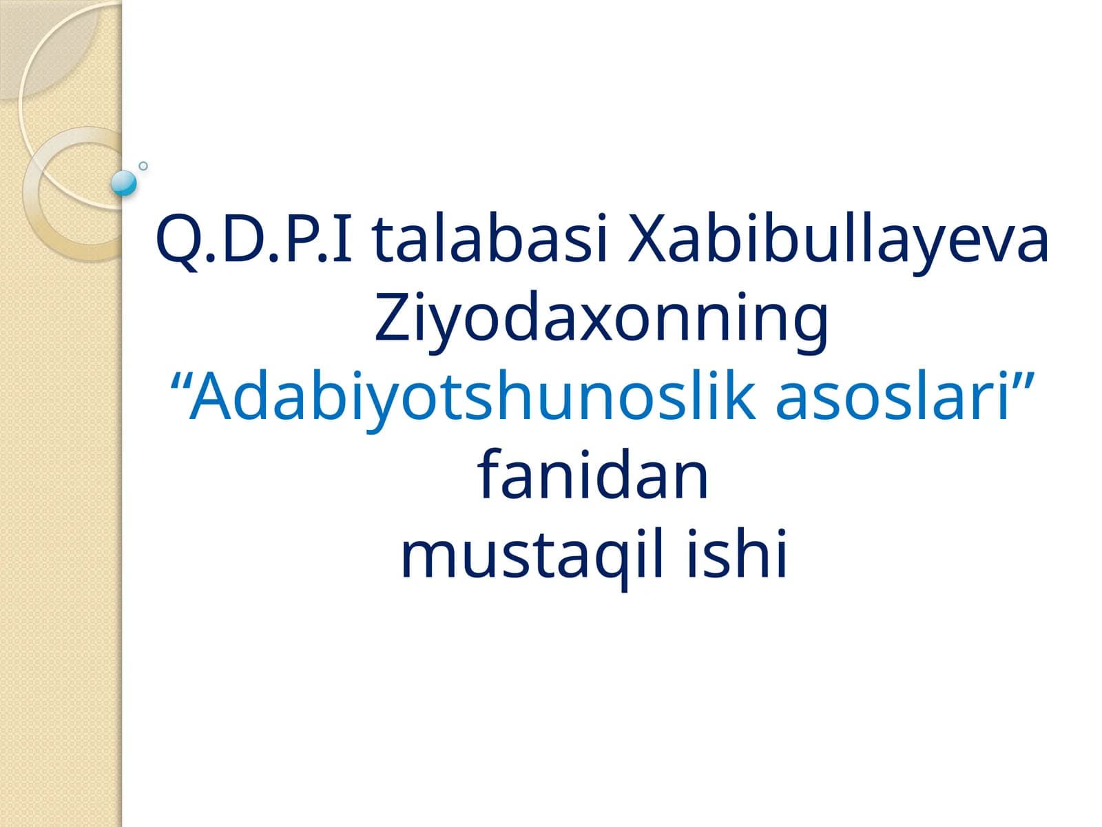 Adabiyotshunoslik asoslari