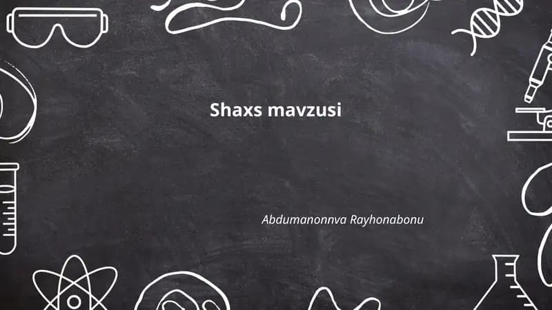 Shaxs va jamiyat