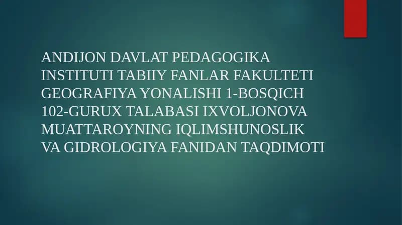 Daryolar va ularning ekosistemasi