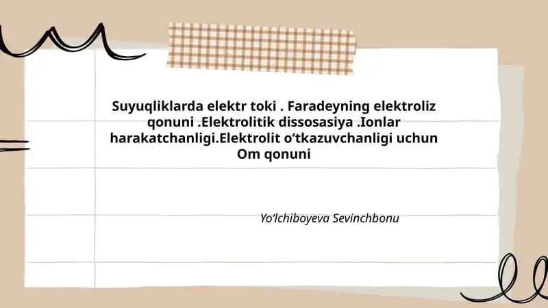 Faradeyning elektroliz qonuni