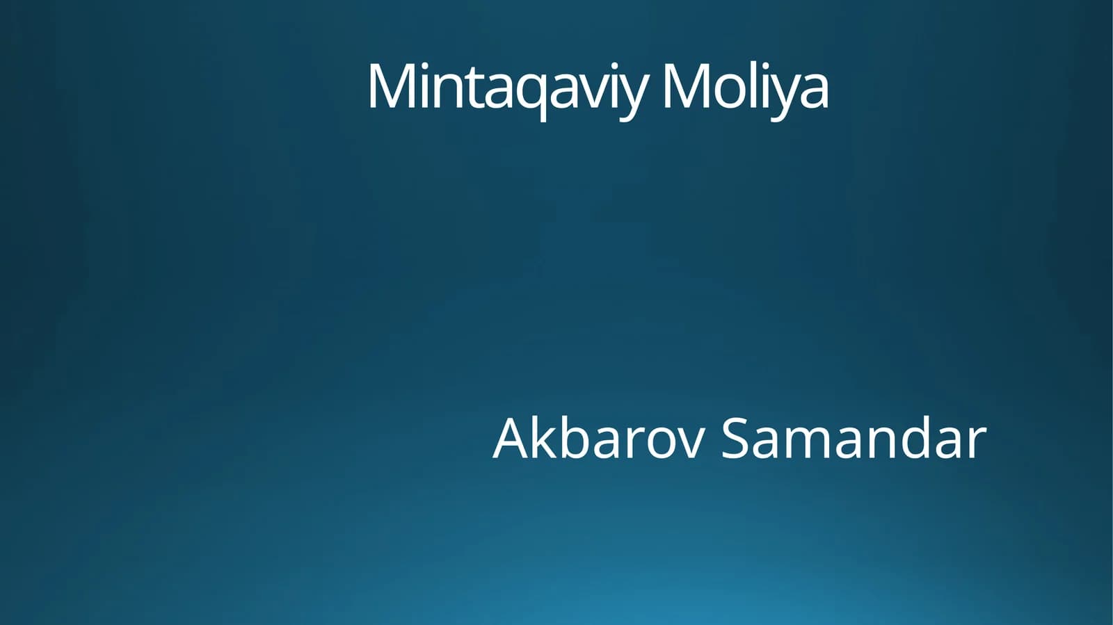 Mintaqaviy Moliya