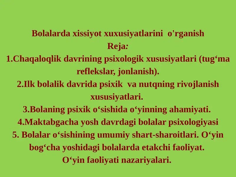 Bolalar psixologiyasi
