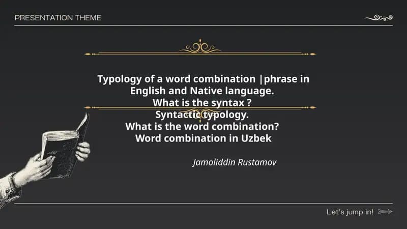 Typology of a word combination