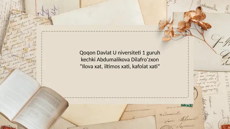 Ilova xat, iltimos xati, kafolat xati