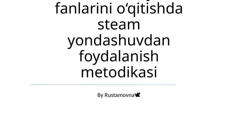 Fizika va astranomiya fanlarini o‘qitishda steam yondashuvdan foydalanish metodikasi