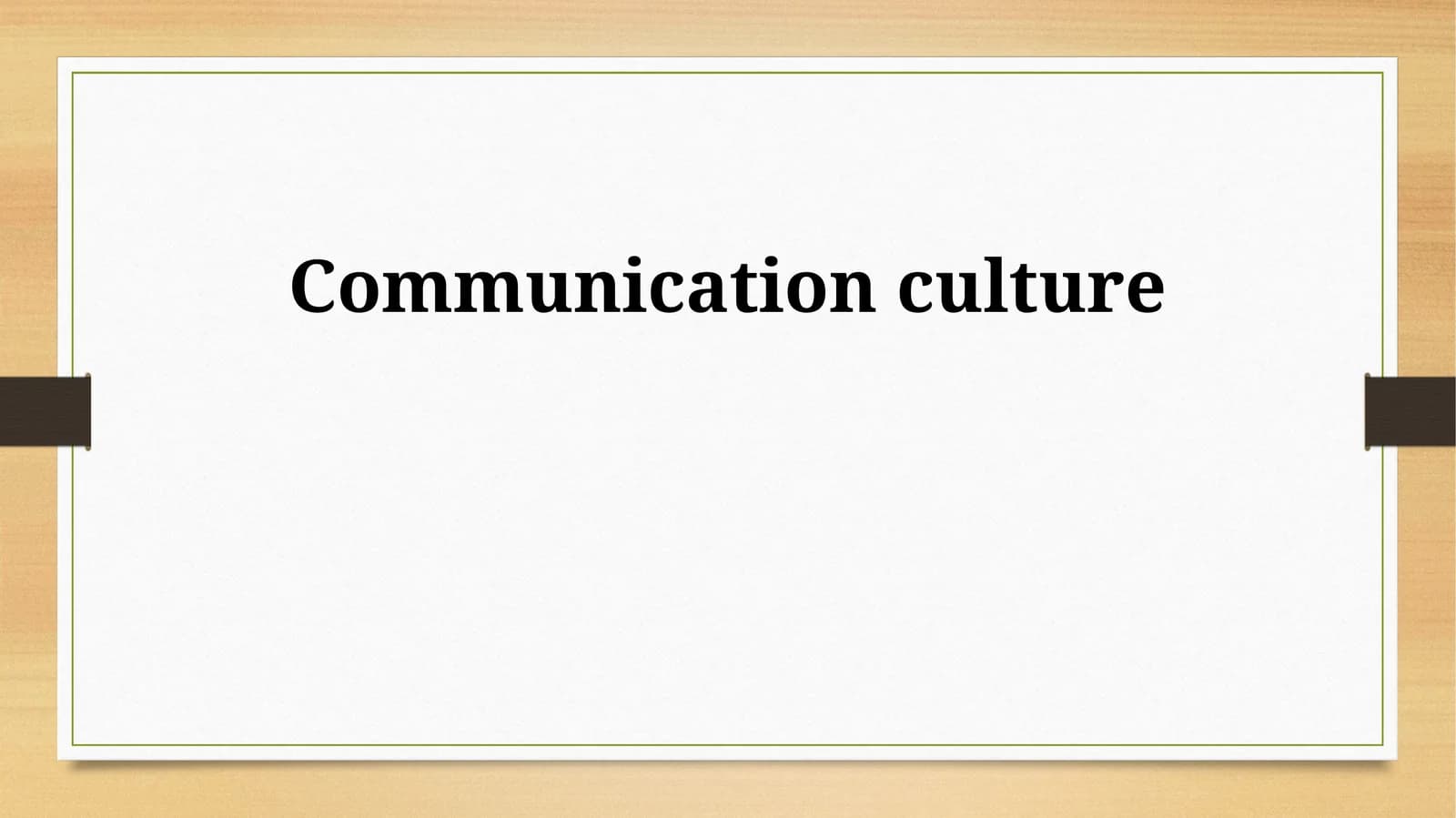 Communication culture