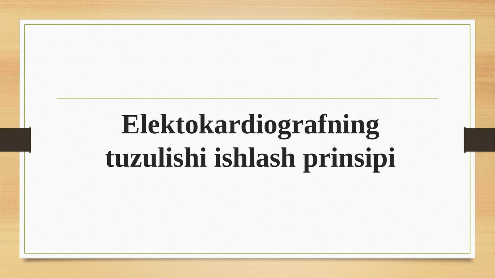 Elektokardiografning tuzilishi ishlash prinsipi