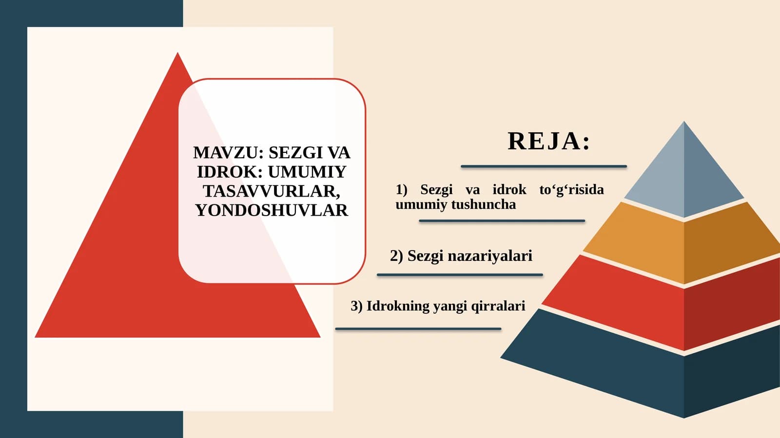 SEZGI VA IDROK UMUMIY TASAVVURLAR, YONDOSHUVLAR