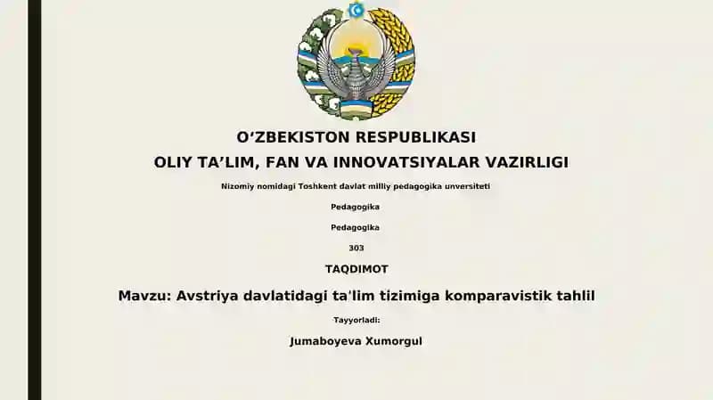 Avstriya ta'lim tizimiga komparativistik tahlil