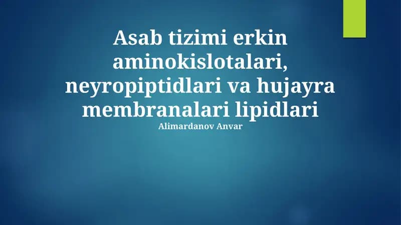Hujayra membranasining lipidlari