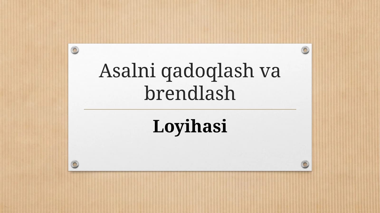 (100 millionlik loyiha ishi)  Asalni qadoqlash va brendlash