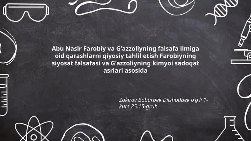 Farobiy va Gʻazzoliyning falsafa ilmiga oid qarashlar