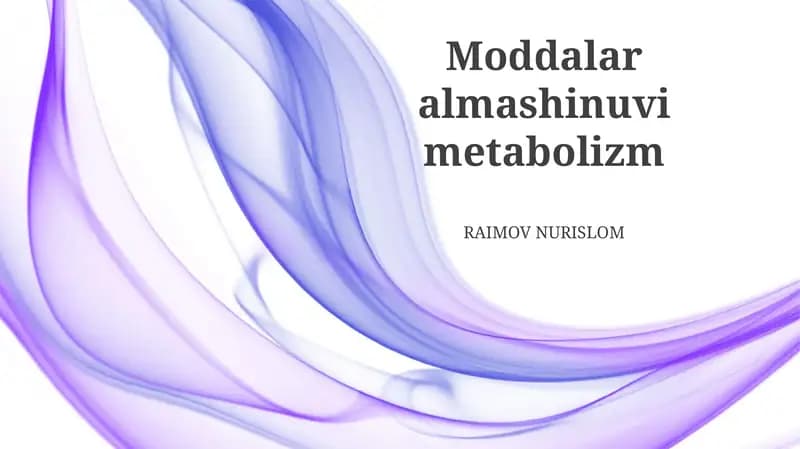 Moddalar almashinuvi metabolizm
