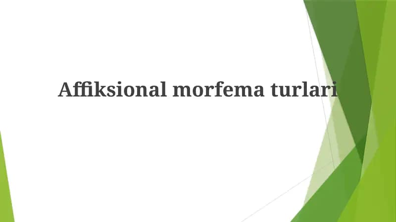 Affiksionalmorfematurlari