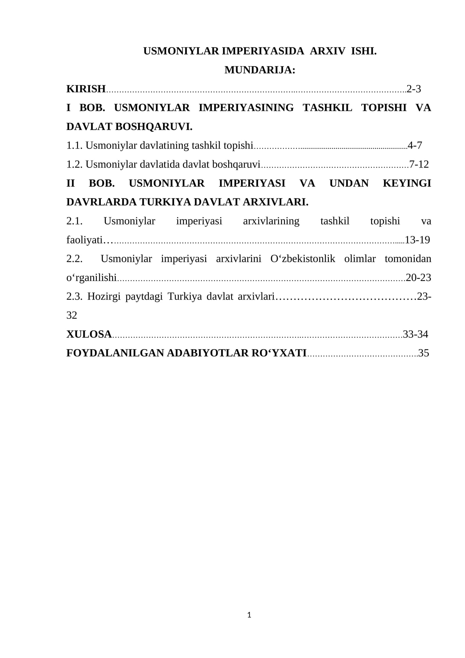 USMONIYLAR IMPERIYASIDA ARXIV ISHI