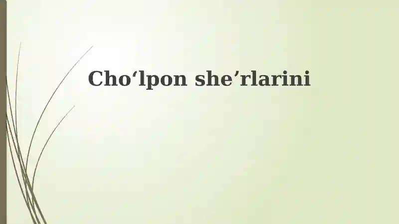 Cholpon: Hayoti va ijodi