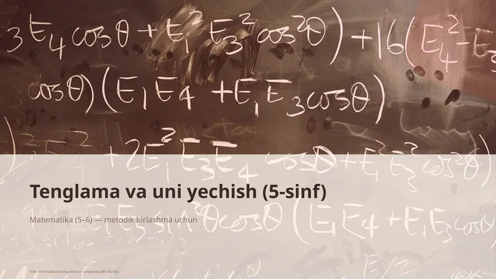 Tenglama va uni yechish (5-sinf)
