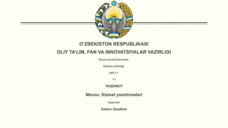 Xizmat yozishmalari