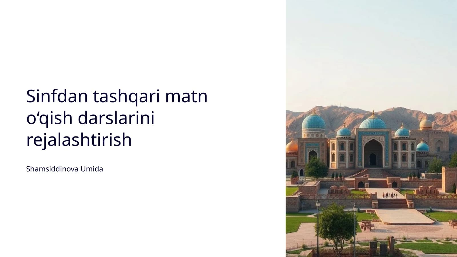 Sinfdan tashqari matn o‘qish darslarini rejalashtirish