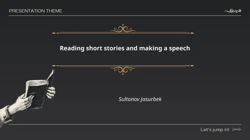 Reading short stories and making a speech