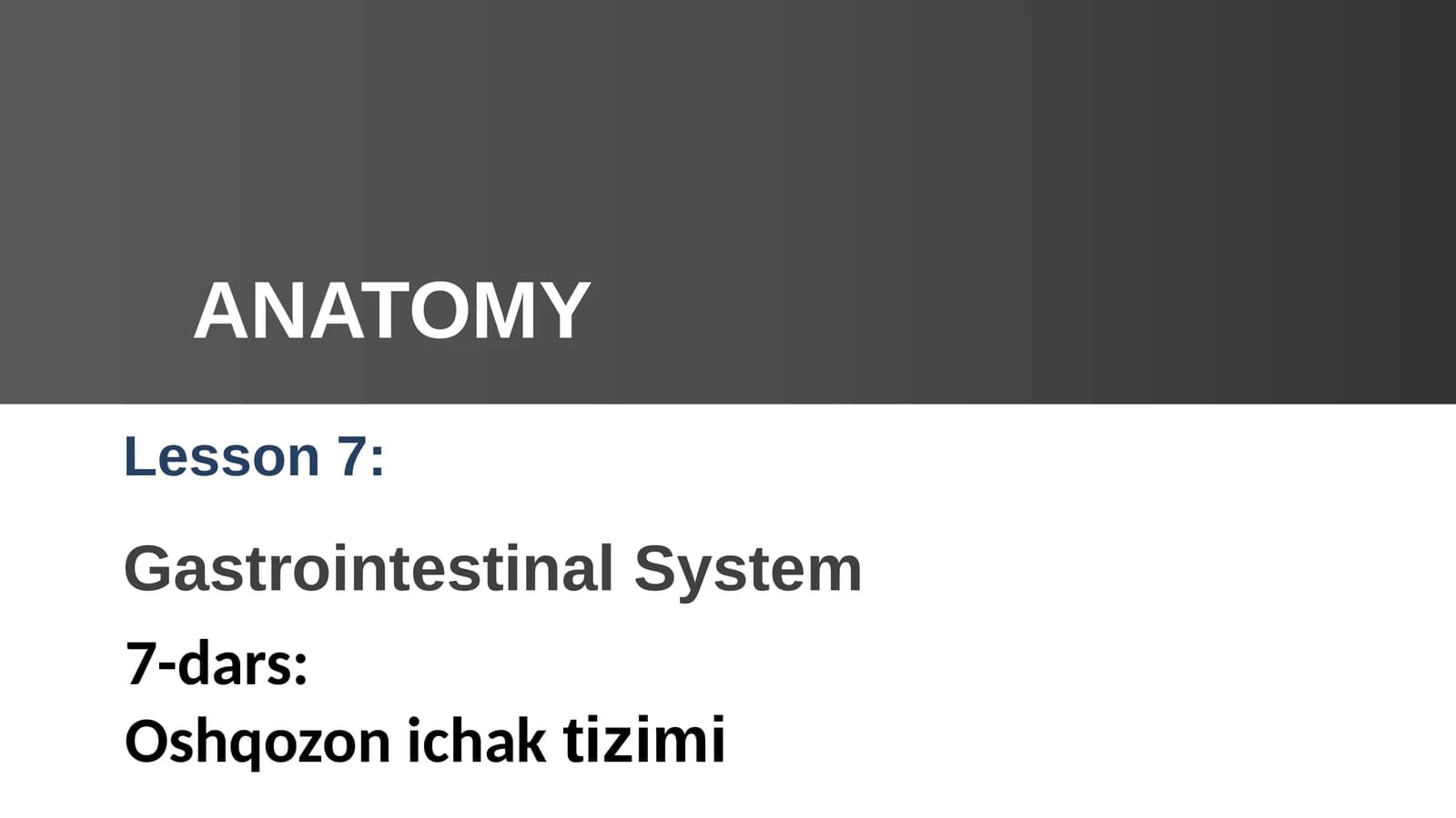 Gastrointestinal System