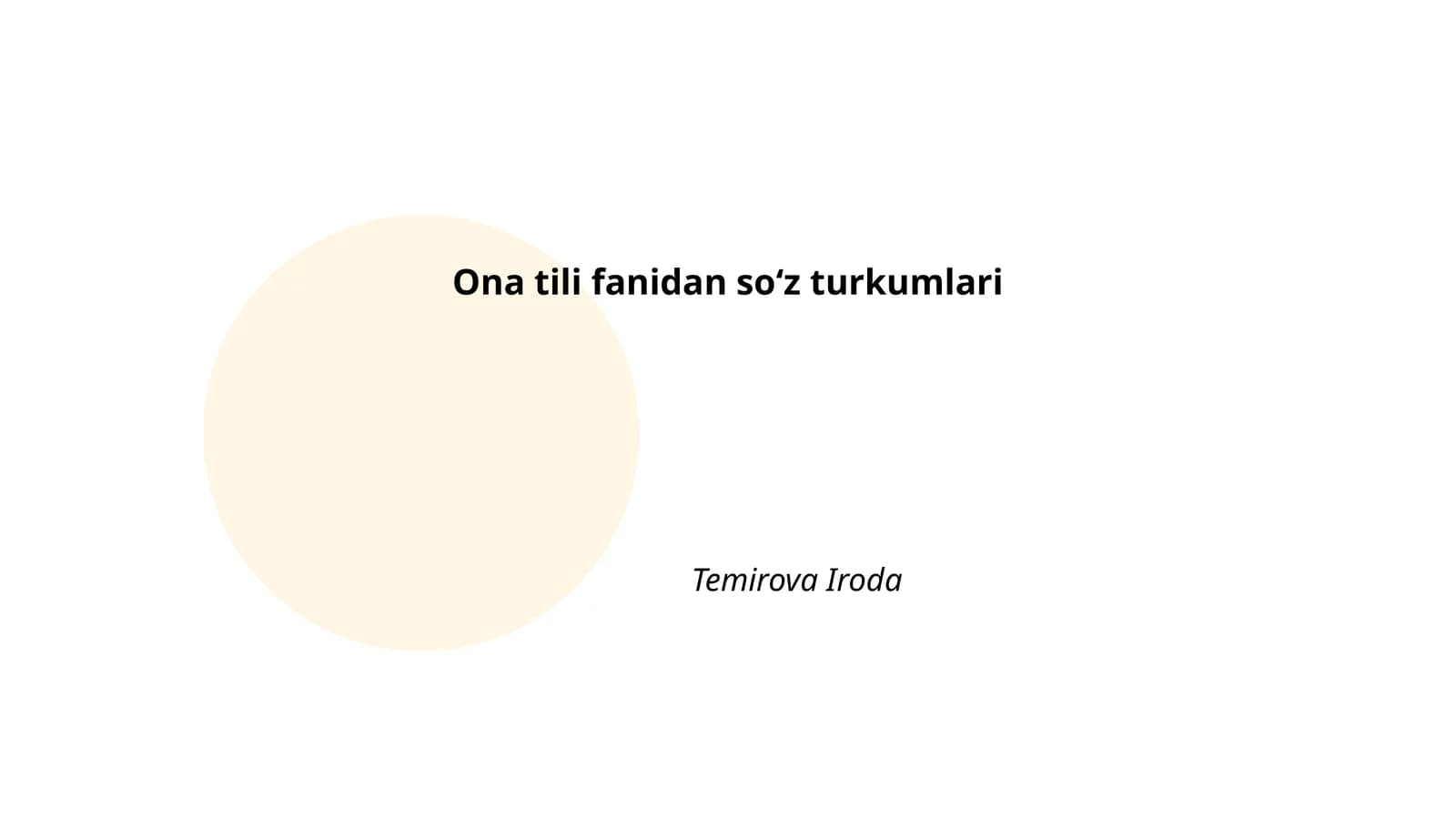Ona tili fanidan soʻz turkumlari