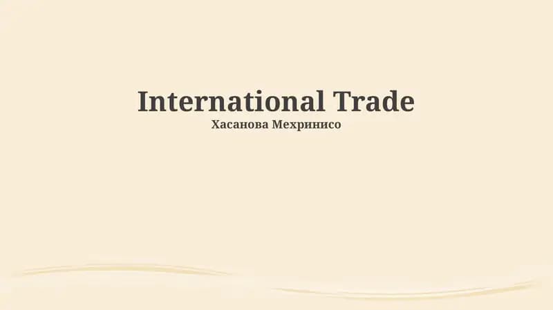 International Trade
