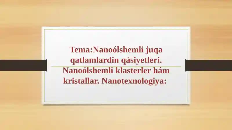 Nanotexnologiya