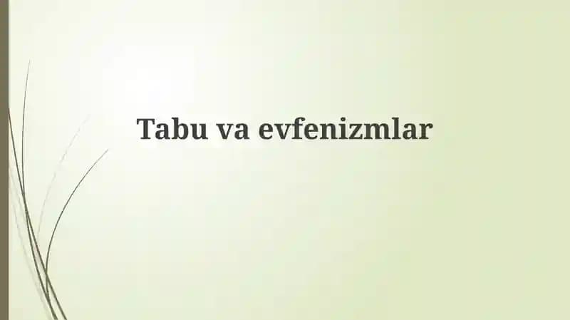 Tabu va Efemizmlar