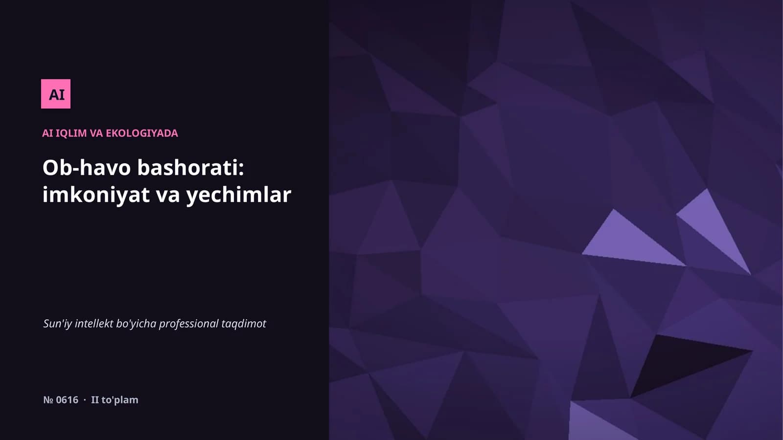 Iqlim va ekologiyada AI