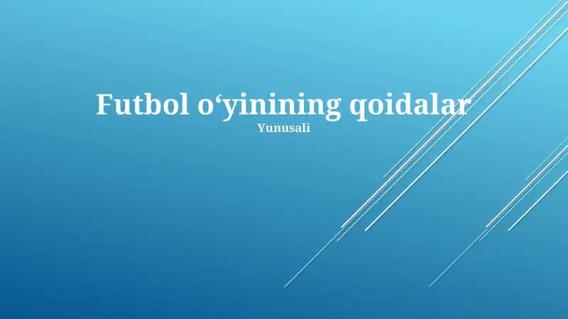 Futbol oʻyinining qoidalar