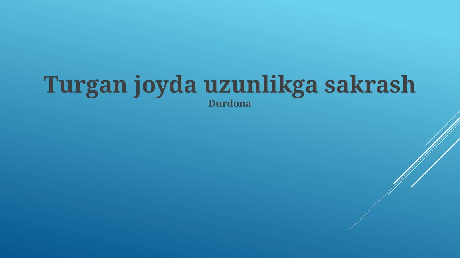 Uzoqqa sakrash texnikasi