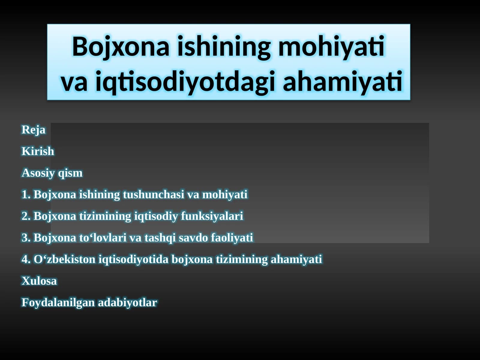 Bojxonaishining mohiyati