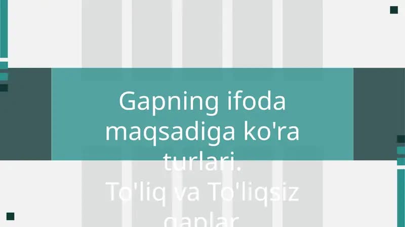 Gapning ifoda maqsadi ko'raturlari