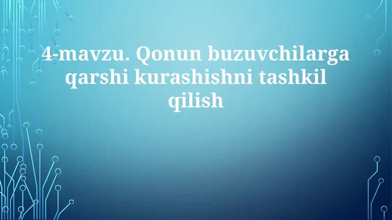 Qonunbuzarlikka qarshi kurash