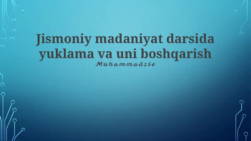 Jismoniy tarbiya yuklamasi