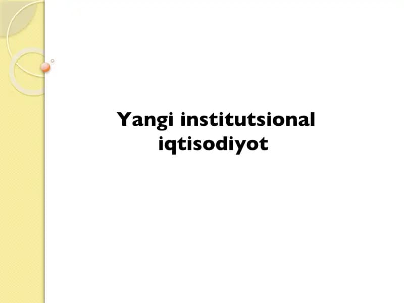 Yangi institutsional iqtisodiyot