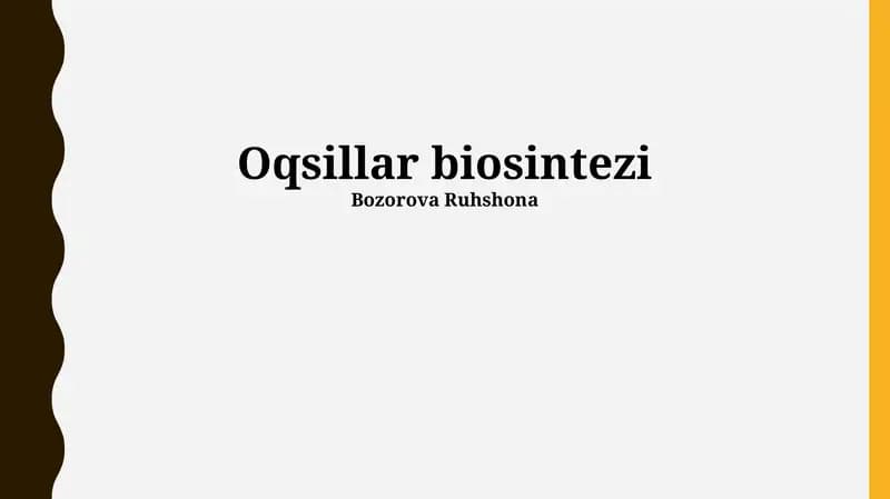 Oqsillar biosintezi