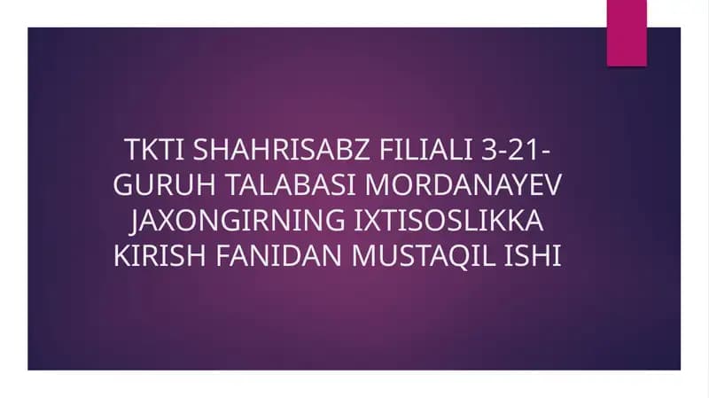 Tizim haqida tushunchalarning belgilari