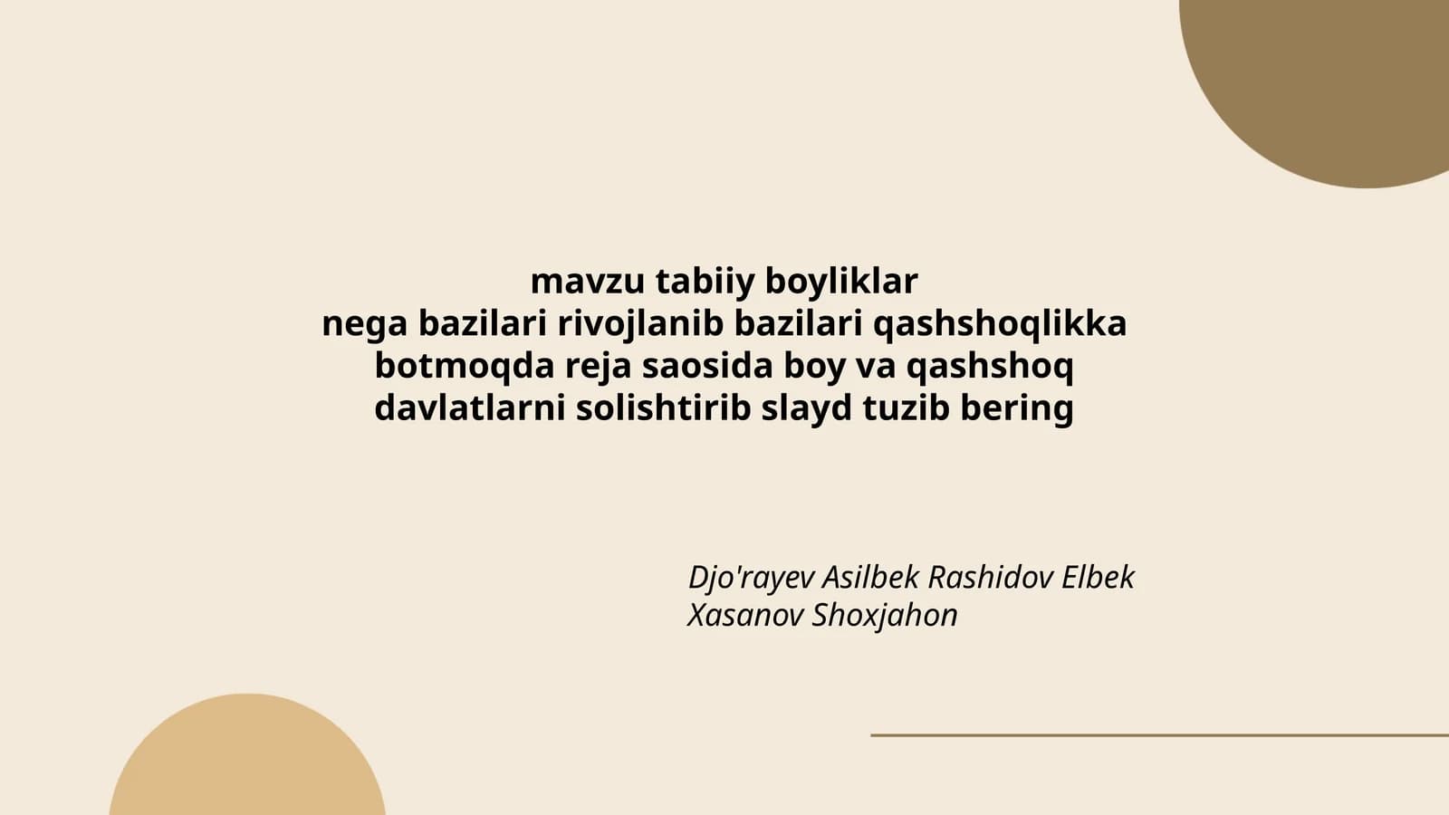 mavzu tabiiy boyliklar