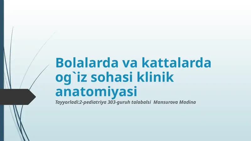 Og`iz sohasi anatomiyasi