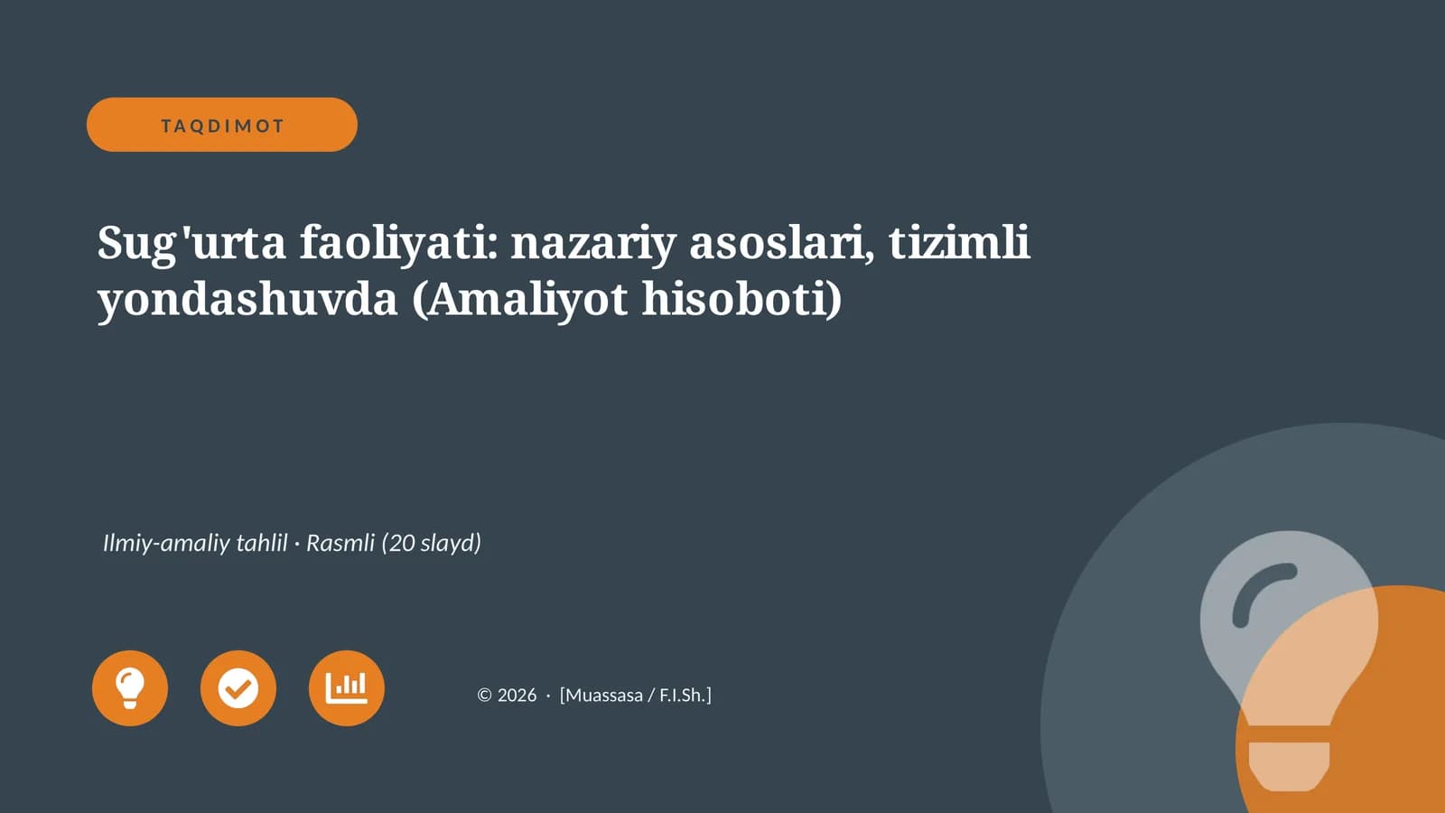 Sug'urta faoliyati: nazariy asoslari, tizimli yondashuvda (Amaliyot hisoboti)