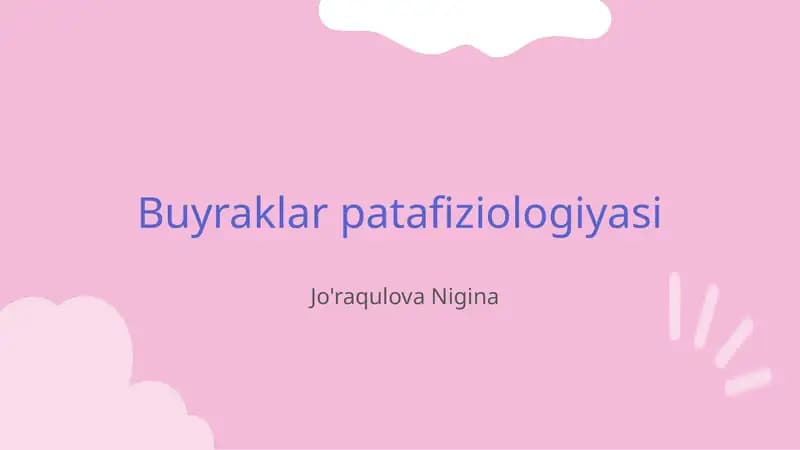 Buyraklar patafiziologiyasi